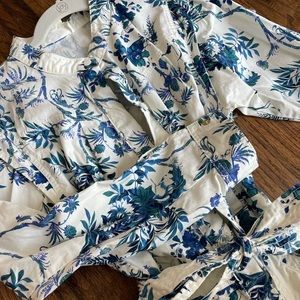 Anthropologie Lucienne Utility Jumpsuit Botanical Floral White size 4
